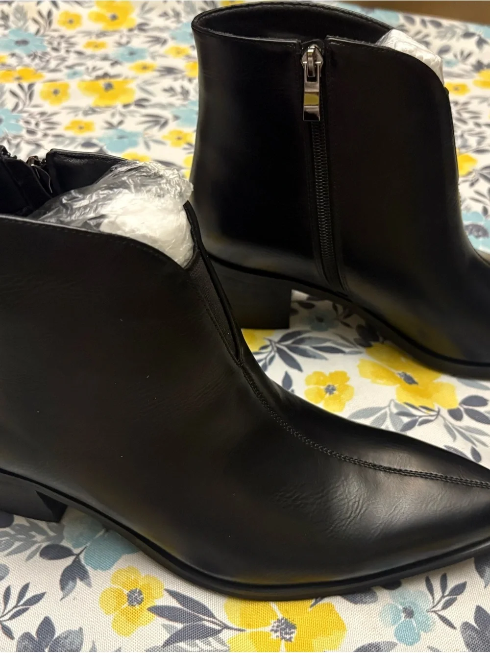 Women's Black Ankle Boots with Side Zip